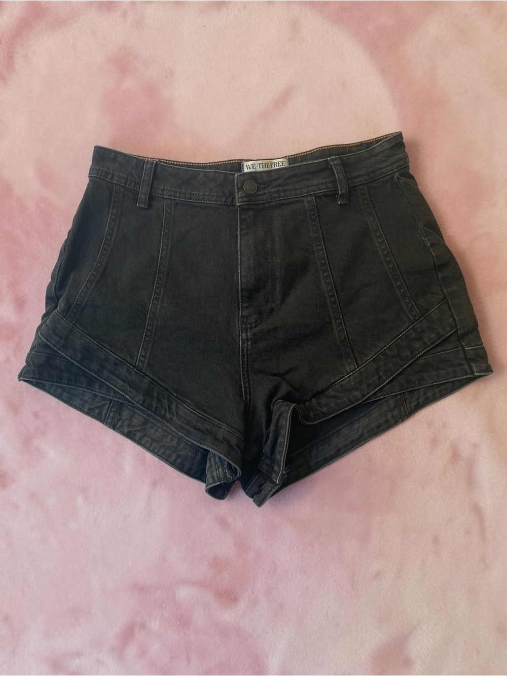 We The Free High-Waist Black Vintage-Style Denim Shorts